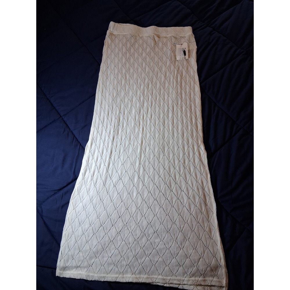 Billabong Only You‎ Maxi Skirt Salt Crystal Pointelle Knit ABJKK00107-SCS Large